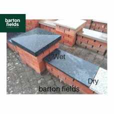 Black Copings: Natural Granite Flat Double Coping Stone in Emperor Black - 600mm x 300mm x 25mm