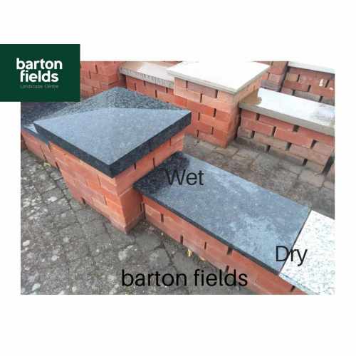 Black Copings: Natural Granite Flat Double Coping Stone in Emperor Black - 600mm x 300mm x 25mm