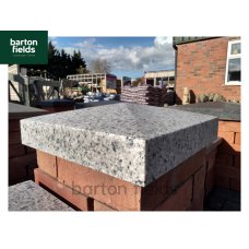 Silver Pier Caps: Natural Granite 36cm x 36cm Pier Cap in Emperor Silver - for 1 1/2 Brick Pillar