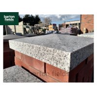 Silver Pier Caps: Natural Granite 48cm x 48cm Pier Cap in Emperor Silver - for 2 Brick Pillar