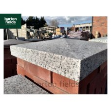 Silver Pier Caps: Natural Granite 48cm x 48cm Pier Cap in Emperor Silver - for 2 Brick Pillar