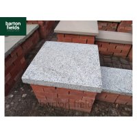 Silver Pier Caps: Natural Granite 60cm x 60cm Pier Cap in Emperor Silver - for 2 1/2 Brick Pillar