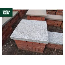 Silver Pier Caps: Natural Granite 60cm x 60cm Pier Cap in Emperor Silver - for 2 1/2 Brick Pillar
