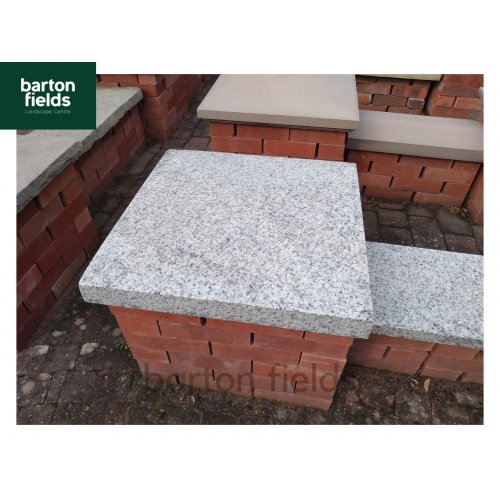 Silver Pier Caps: Natural Granite 60cm x 60cm Pier Cap in Emperor Silver - for 2 1/2 Brick Pillar