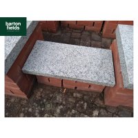 Silver Wall Copings: Natural Granite Flat Double Coping Stone in Emperor Silver - 600mm x 300mm x 40mm