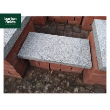 Silver Wall Copings: Natural Granite Flat Double Coping Stone in Emperor Silver - 600mm x 300mm x 40mm
