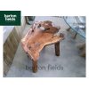 Glass Topped Root Table and Four Chair Dining / Garden Table Set - Made from Reclaimed Teak