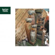 4 Bowls on Wood Self Contained Water Feature