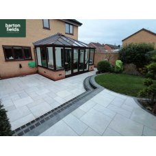 Porcelain Paving: Spanish Quartz Grey 3 Mixed Size Paving Tiles - Patio Pack of 18.36m2