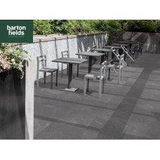 Porcelain Paving: Spanish Quartz Black 3 Mixed Size Paving Tiles - Patio Pack of 18.36m2