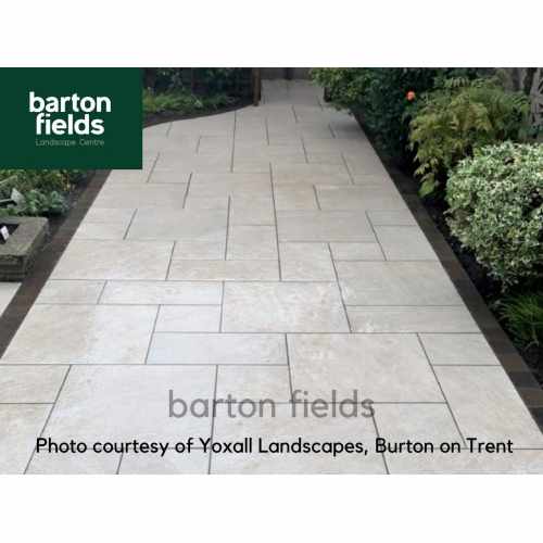 Porcelain Paving: Italian Stones Gold 3 Mixed Size Paving Tiles - Patio Pack of 20.48m2