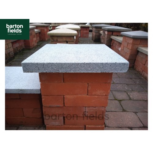 Natural Granite Flat Pier Cap in Graphite Grey - 400mm x 400mm x 40mm
