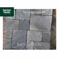 Old Grosvenor 4 Mixed Size Tumbled Sandstone Cobble Setts :  Pack (10.71m2)