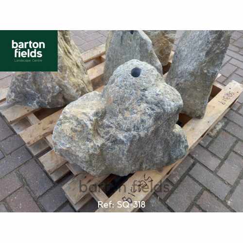 Natural Silver Quartz Stone Monolith - 440mm High Pre-Drilled Water Feature - Ref: SQ-318