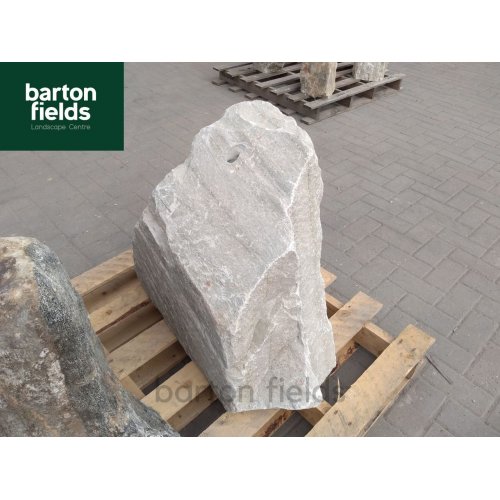 Natural Silver Quartz Stone Pre-Drilled Monolith Water Feature: SQ-610 - 640mm High