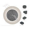Tumbled 50mm Block Paving Circle in Charcoal Colour - 1.55mtr Diameter