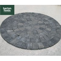 Tumbled 50mm Block Paving Circle, Charcoal - 1.55mtr Diameter