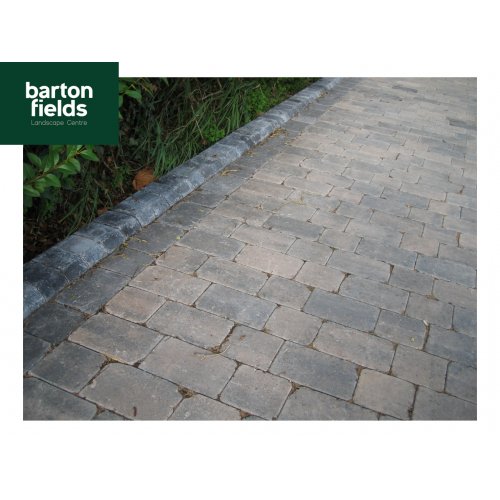 Tumbled Block Paving Low Kerbs for Driveways in Charcoal - 140mm High