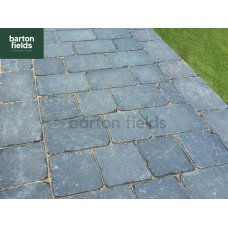 Tumbled 50mm 2 Size Block Paving, Charcoal - Pack 8.35m2  