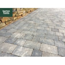 Tumbled 50mm 2 Size Block Paving, Graphite Blend - Pack 8.35m2  