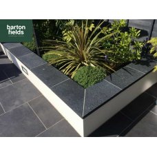 Black Wall Copings: Natural Granite Flat Double Coping Stone in Emperor Black - 600mm x 300mm x 40mm