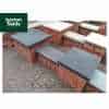 Black Copings: Natural Granite Flat Double Coping Stone in Emperor Black - 600mm x 300mm x 40mm