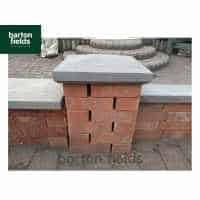 Natural Sandstone 36cm x 36cm Pier Cap in Galaxy Black Colour - for 1.5 Brick Pier
