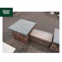 Natural Sandstone Twice Weathered Copings for Double Wall in Galaxy Black Colour - 600x300x50-75mm