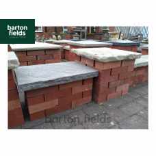 Natural Black Sandstone Reclaimed Style Double Wall Coping Stones - 600mm x 400mm x 50mm 