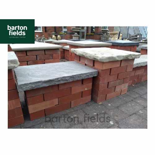 Natural Black Sandstone Reclaimed Style Double Wall Coping Stones - 600mm x 400mm x 50mm