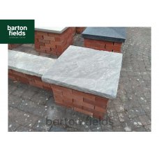 Natural Black Sandstone Reclaimed Style 2.5 Brick Pier Caps - 620mm x 620mm x 50mm 