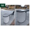 Natural Granite Curved Garden Bench in Dark Granite - 1500mm