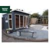 Natural Granite Curved Garden Bench in Dark Granite - 1500mm