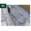 Natural Granite Curved Garden Bench in Dark Granite - 1500mm