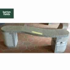 Natural Granite Curved Garden Bench in Silver Granite - 1500mm 