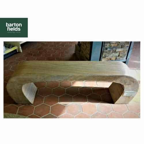 Natural Sandstone Arched Garden Bench in Rainbow Colour - 1600mm