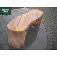 Natural Sandstone S-Shaped Garden Bench in Rainbow Colour 