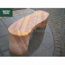 Natural Sandstone S-Shaped Garden Bench in Rainbow Colour 