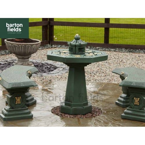 Oriental 3 Piece Patio Set in Verdigris Finish