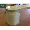 Natural Granite Curved Garden Bench in Silver Granite - 1500mm