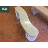 Natural Granite Curved Garden Bench in Silver Granite - 1500mm