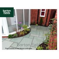 Natural Sawn Edge 4 Mixed Size Limestone Paving in Ocean Blue Colour: Sold Per Square Metre (m2)