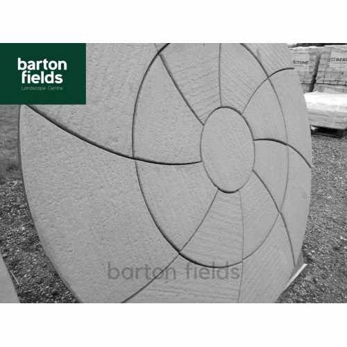 Bowland Catherine Wheel Circle Feature in Weathered Slate - 2.09m Diameter