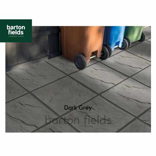 Bradstone Peak Riven Paving Slabs in Dark Grey. Slight Seconds 600x600mm Slabs - Pack (20)