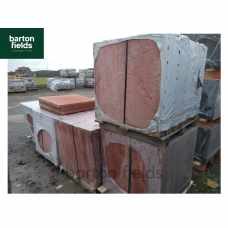 Bradstone Peak Riven Paving Slabs in Red. Slight Seconds 600x600mm Slabs - Pack (20)