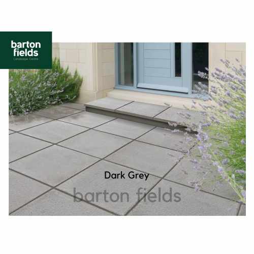 Bradstone Textured Paving Slabs in Dark Grey. Slight Seconds 450x450mm Slabs, Pack (40)