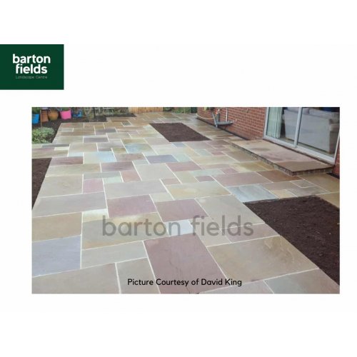 Natural Stone Paving, Sandstone. 4 Size Paving in Forest Blend