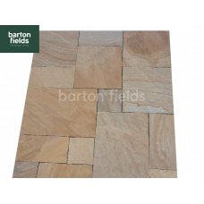 Natural Sandstone 4 Mixed Size Paving, Harvest Blend: Sold Per Square Metre (m2)