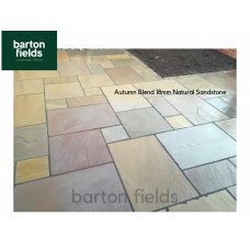 Natural Sandstone 18mm Calibrated 4 Mixed Size Paving in Autumn Blend : Sold Per Square Metre (m2)