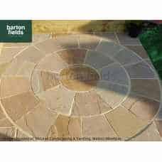 Natural Sandstone 2.7m Dia Circle Paving Feature - Forest Blend Colour